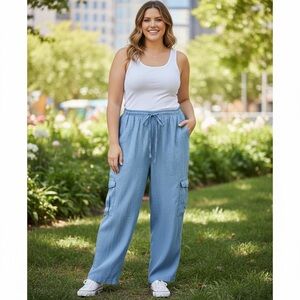 GeeGee Lyocell Chambray Casual Pants NWOT